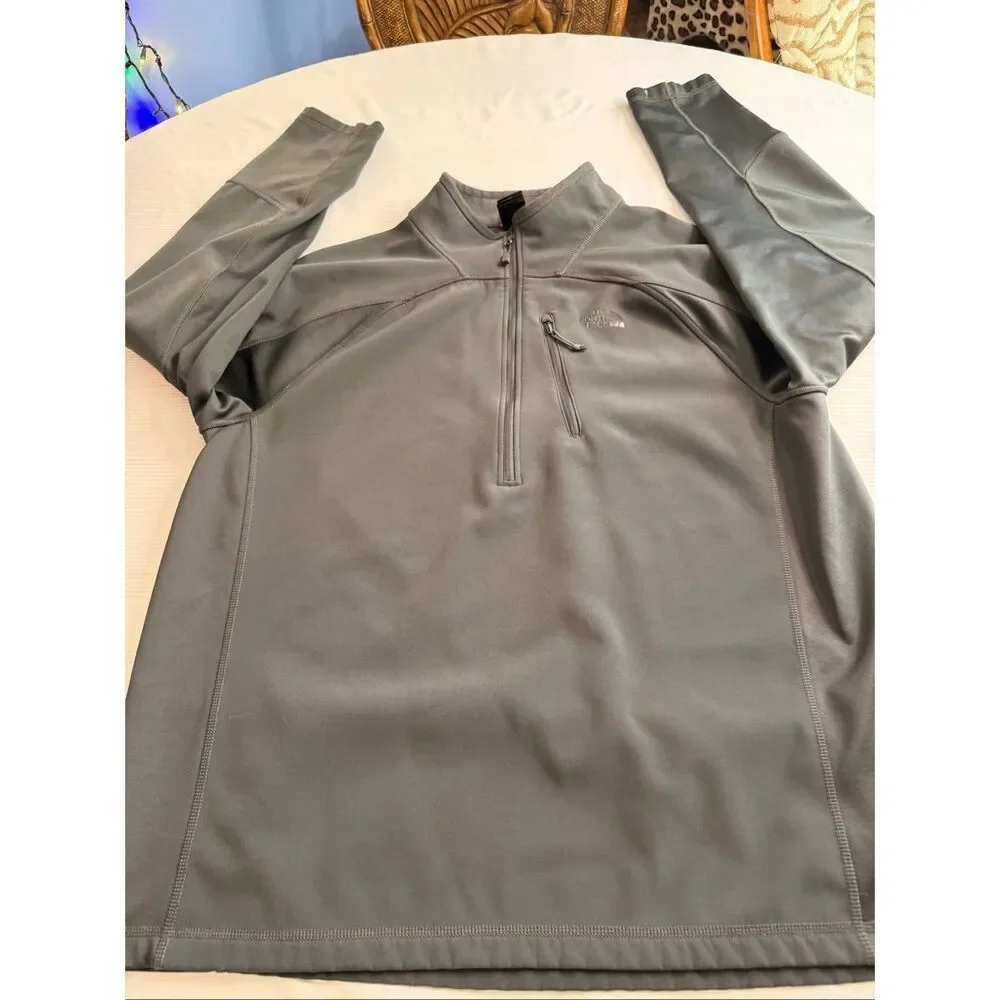 The North Face Men's 1/2 Zip Pullover Gray Fleece Jacket Size XL